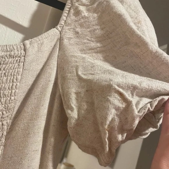 SOLD//  NEW/NWT! Abercrombie & Fitch Puff Sleeve Linen Dress ~ Size XS - Picture 11 of 11